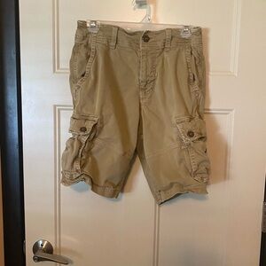 Men’s American Eagle 10” Extreme Flex Cargo Shorts Khaki Tan sz 28